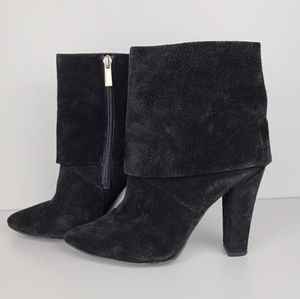 Vince Camuto Foldover Bootie Black Suede Size 10